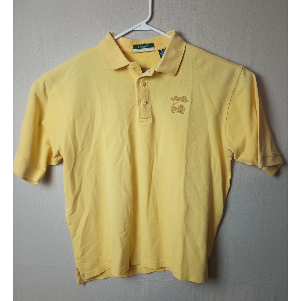 Vintage US Open Golf Polo Shirt 2008 Torrey Pines Yellow‎ Size Large I